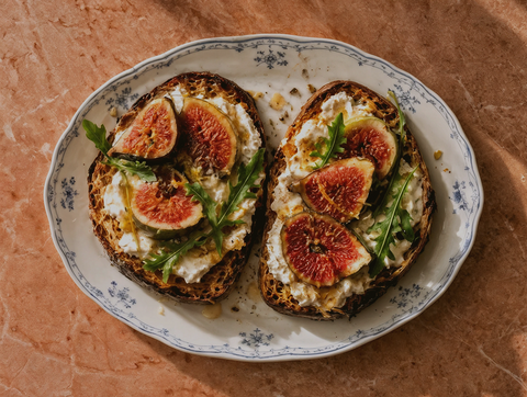 Fresh Figs with Fennel-Seed Honey and Goat Cheese