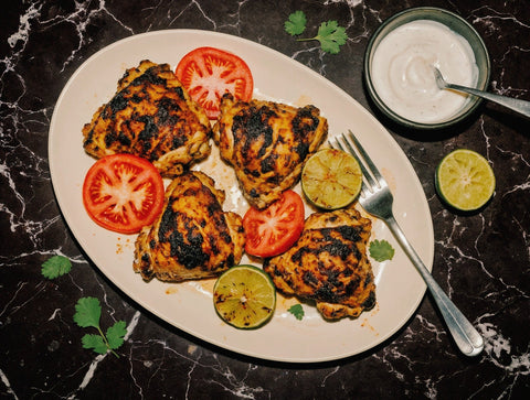 Coriander-Cumin Grilled Chicken with Lime Yogurt