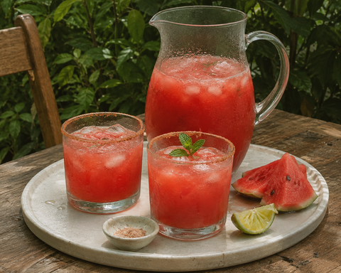 Watermelon Nimbu Pani with Black Salt