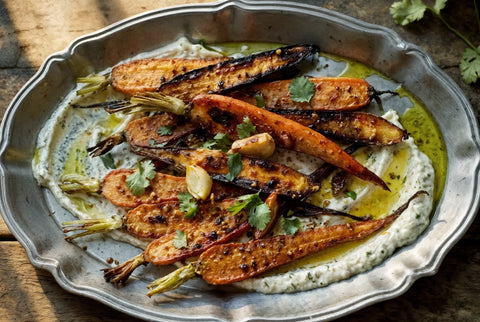 Cumin Roasted Carrots with Yogurt